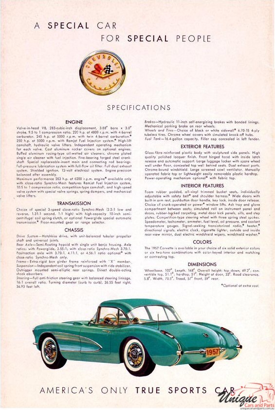 1957 Corvette Brochure Page 4